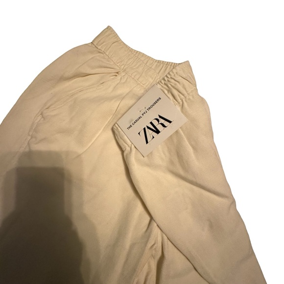 NWT Zara Cream The Casual PYJ Trousers - Picture 5 of 6